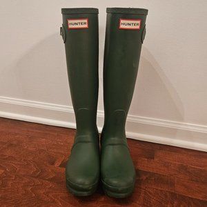 Original Tall Hunter Rain Boots, Women's Hunter Green Size 6 Wellies